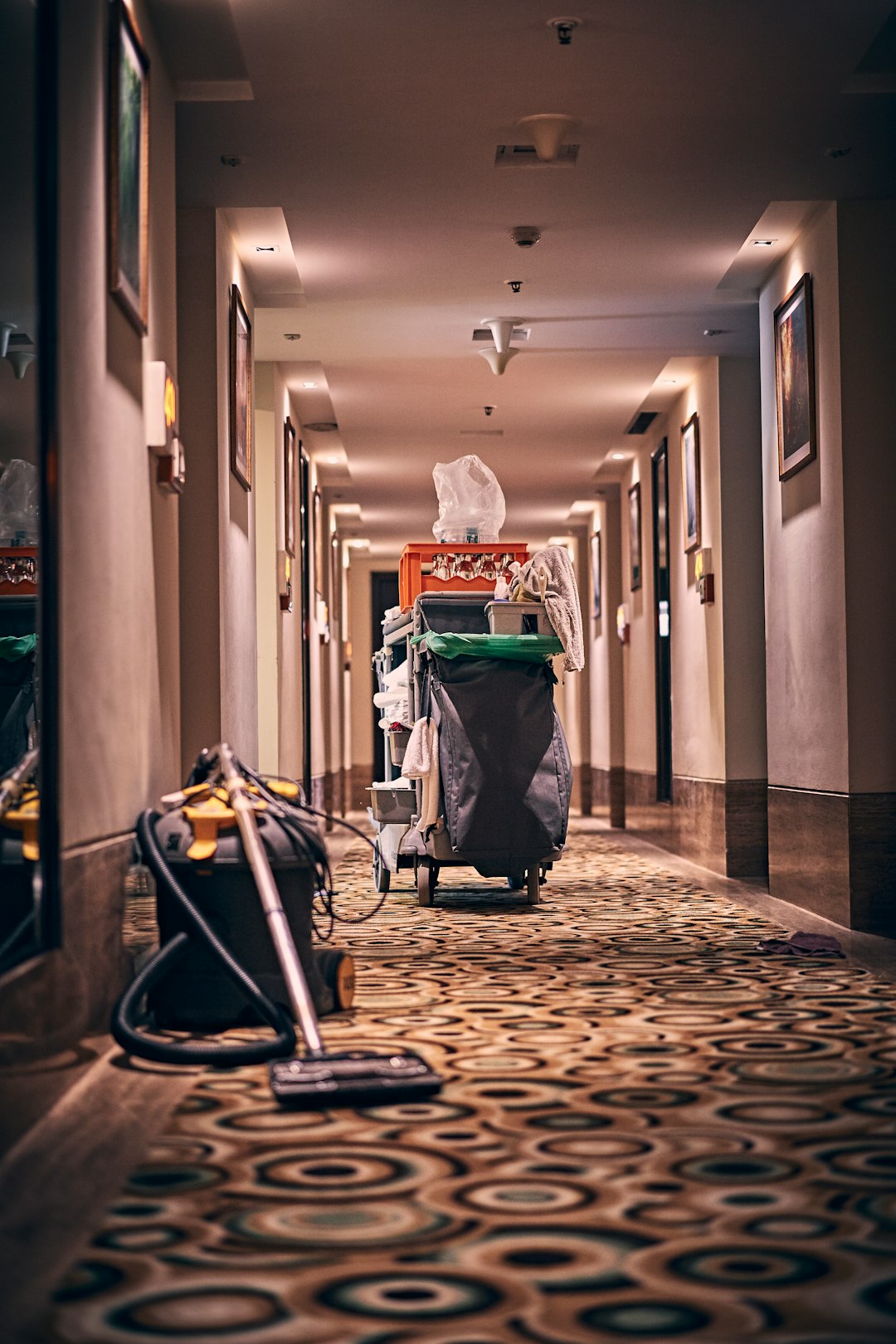 hero-02 Room cleaning items in hallway